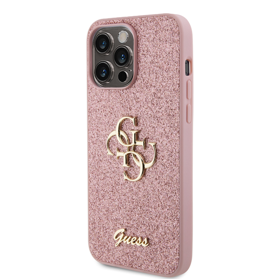 Picture of Guess Glitter Script Big 4G Back Case for Apple iPhone 15 Pro Max