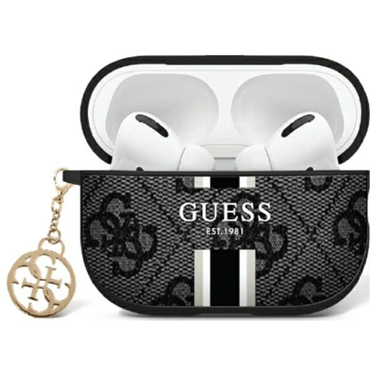 Изображение Guess Guess GUAP2P4RPSK AirPods Pro 2 (2022/2023) cover black/black 4G Printed Stripes Charm