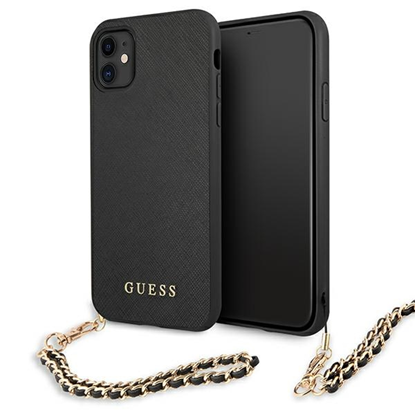 Attēls no Guess Saffiano Chain - Etui iPhone 11 (czarny)