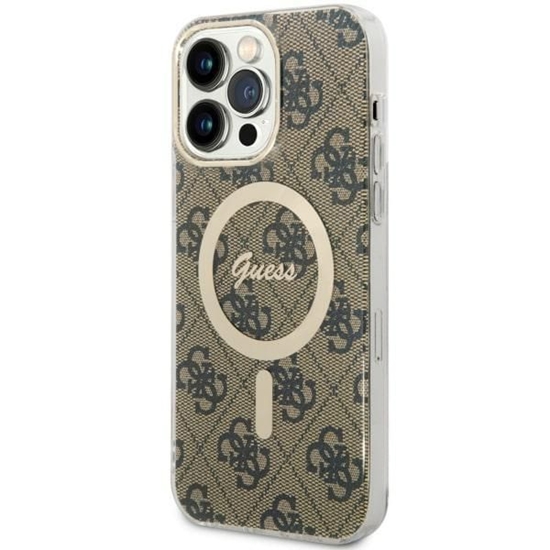 Изображение Guess Guess GUHMP14XH4STW iPhone 14 Pro Max 6.7" brown/brown hardcase 4G MagSafe