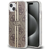 Picture of Guess Guess IML 4G Gold Stripe case for iPhone 15 Plus / 14 Plus - brown