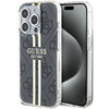 Picture of Guess Guess IML 4G Gold Stripe case for iPhone 15 Pro - black
