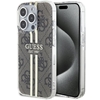 Picture of Guess Guess IML 4G Gold Stripe case for iPhone 15 Pro Max - brown