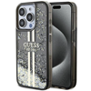 Изображение Guess Guess Liquid Glitter Gold Stripes case for iPhone 15 Pro - black