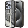 Изображение Guess Guess Liquid Glitter Gold Stripes case for iPhone 15 Pro - black