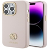 Picture of Guess Apple iPhone 15 Pro Liquid Silicone 4G Strass Metal Logo Case