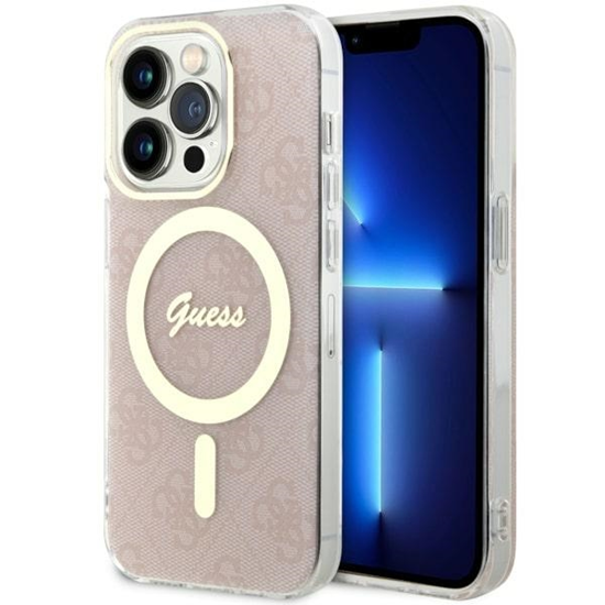 Picture of Guess GUHMP14LH4STP iPhone 14 Pro 6.1" rozā cietai