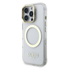 Picture of Guess IML Gold Outline Stand Camera Frame MagSafe Case for Apple iPhone 16 Pro Max