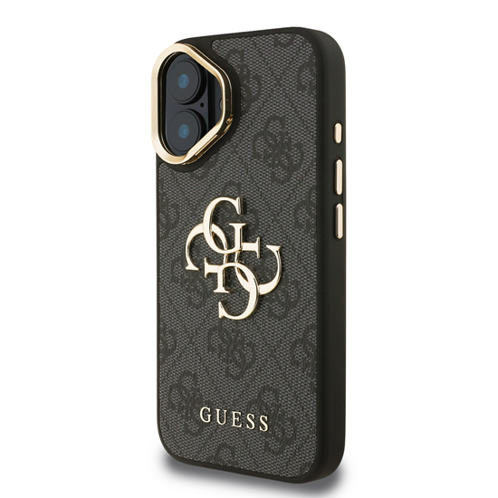 Picture of Guess PU 4G Metal Logo Stand Camera Frame Case for iPhone 16 / Black