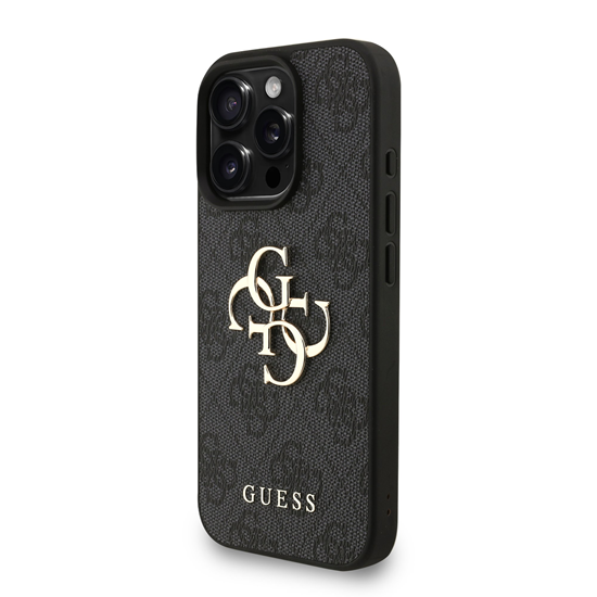 Изображение Guess PU 4G Metal Logo Strap Case for iPhone 16 Pro Max / Black