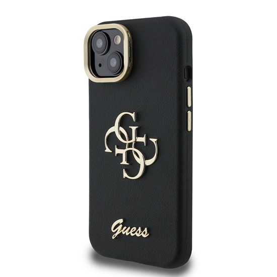 Изображение Guess PU Grained 4G Logo Stand Camera Frame Case for iPhone 13 / Black