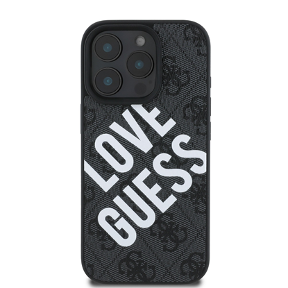 Attēls no Guess PU Leather 4G Big Love Logo MagSafe Case for iPhone 16 Pro / Black