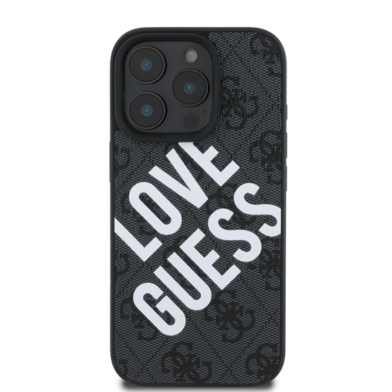 Picture of Guess PU Leather 4G Big Love Logo MagSafe Case for iPhone 16 Pro / Black