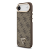 Picture of Guess PU Leather 4G Strass Triangle Logo Gold Frame MagSafe Case for iPhone Air / Brown