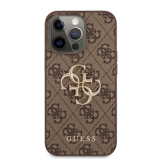Picture of Guess PU 4G Metal Logo Case for iPhone 13 Pro / Brown