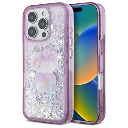 Изображение Hello Kitty Hello Kitty HKHCP16LL50PPU iPhone 16 Pro  6.3" fioletowy/purple hardcase Liquid Glitter 50TH Anniversary Party