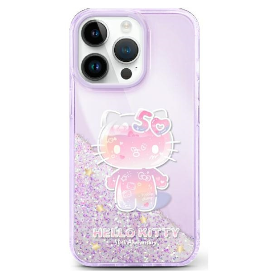 Picture of Hello Kitty Hello Kitty HKHCP16SL50PPU iPhone 16      6.1" fioletowy/purple hardcase Liquid Glitter 50TH Anniversary Party