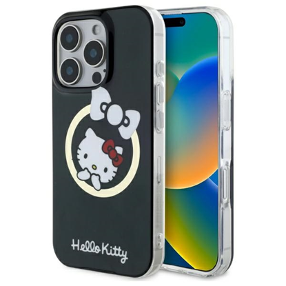 Изображение Hello Kitty Hello Kitty HKHMP16LHFLBK iPhone 16 Pro 6.3" black/black hardcase IML Fun bow Magsafe