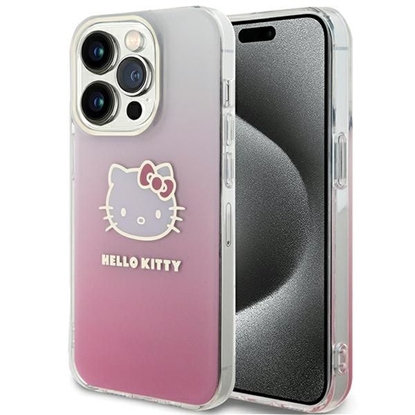 Attēls no Hello Kitty Hello Kitty IML Gradient Electrop Kitty Head case for iPhone 14 Pro - pink