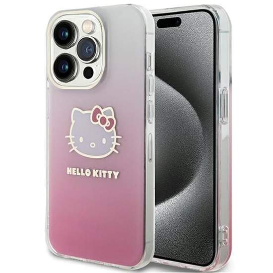 Picture of Hello Kitty Hello Kitty IML Gradient Electrop Kitty Head case for iPhone 14 Pro - pink