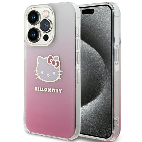 Picture of Hello Kitty Hello Kitty IML Gradient Electrop Kitty Head case for iPhone 15 Pro Max - pink
