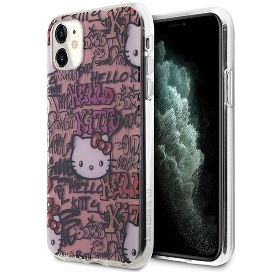 Picture of Hello Kitty Hello Kitty IML Tags Graffiti case for iPhone 11 / Xr - pink