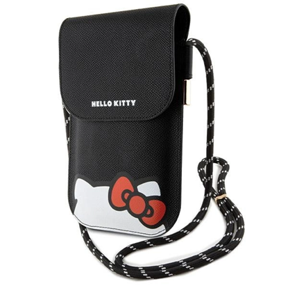 Picture of Hello Kitty Hello Kitty Leather Hiding Kitty Cord bag - black