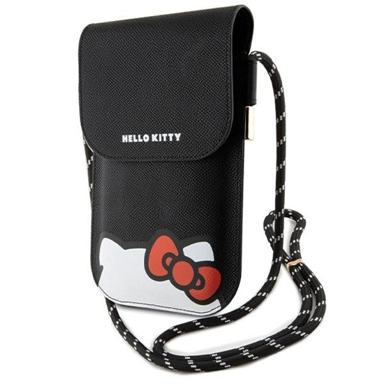 Picture of Hello Kitty Hello Kitty Leather Hiding Kitty Cord bag - black