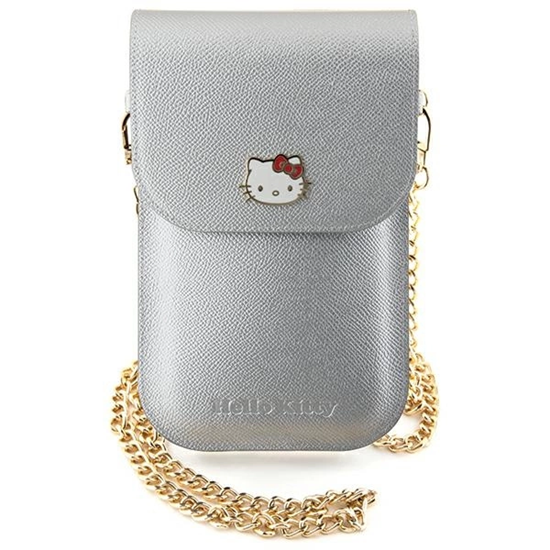 Picture of Hello Kitty Hello Kitty Leather Metal Logo Chain bag - silver