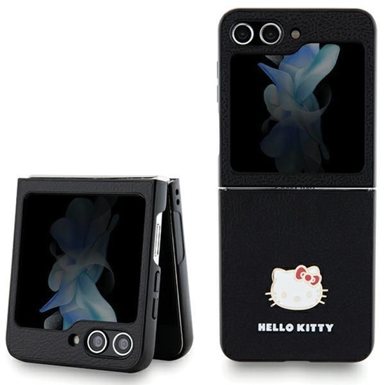 Picture of Hello Kitty Hello Kitty Metal Logo Kitty Head case for Samsung Galaxy Z Flip 5 - black