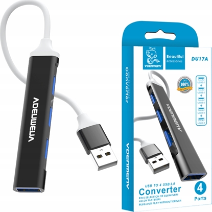 Attēls no HUB USB Vega HUB USB  4XUSB DENMEN CZARNY ALUMINIUM DU17>