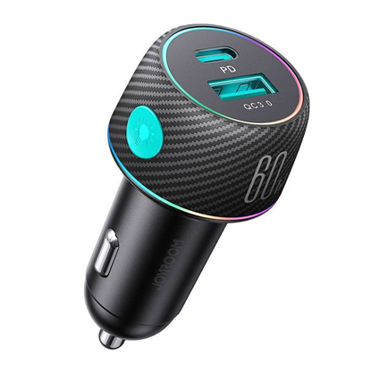 Picture of Joyroom 60W USB-C USB-A car charger Joyroom JR-CCN01 - black