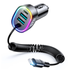Picture of Joyroom Joyroom fast car charger 4 in 1 PD, QC3.0, AFC, FCP with Lightning cable 1.6m 57W black (JR-CL20)