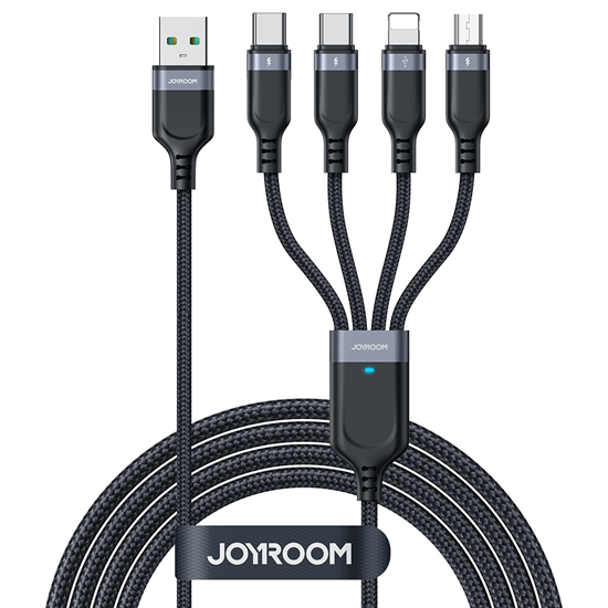 Picture of USB cable 4in1 USB-A - 2 x USB-C | Lightning | Mic