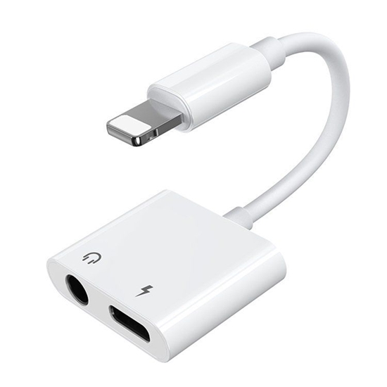 Изображение Joyroom Joyroom S-Y104 headphone adapter Lightning - Lightning / mini jack 3.5mm - white