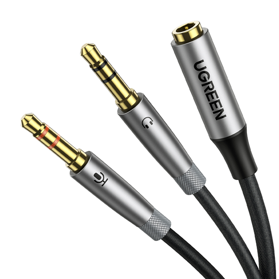 Изображение Ugreen AV193 Audio Cable 3.5mm Jack female - x2 male / 0.2m