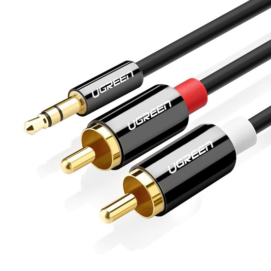 Picture of Kabel Ugreen Jack 3.5mm - RCA (Cinch) x2 2m czarny (10584B)