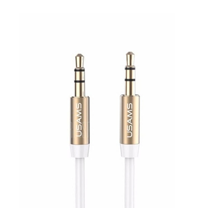 Attēls no USAMS Adapter audio jack 3,5m - 3,5m 1m biały|whit
