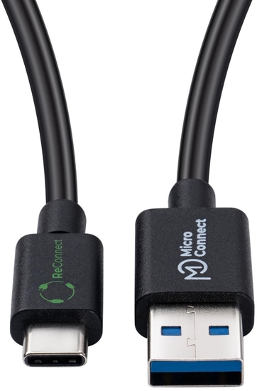 Изображение Kabel USB MicroConnect USB-A - USB-C 1 m Czarny (ReConnect (GRS) USB-C to)