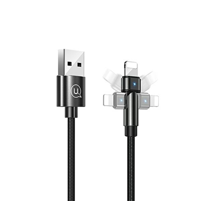 Attēls no Kabel USB Usams USB-A - Lightning 1 m Czarny (SJ476USB01)