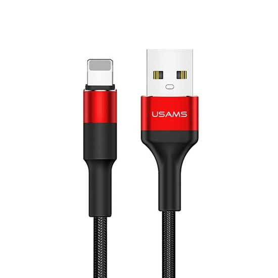 Изображение Kabel USB Usams USB-A - Lightning 1.2 m Czerwony (SJ220IP02)