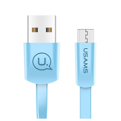Изображение Kabel USB Usams USB-A - microUSB 1.2 m Niebieski (SJ201MIC04)