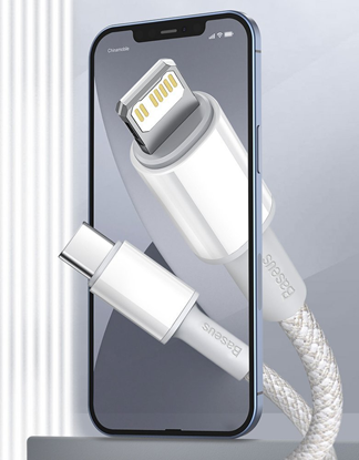 Attēls no Kabelis Baseus Density USB-C - Lightning 1m Balts