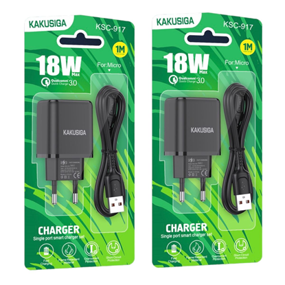 Attēls no KAKUSIGA KSC-917 lādētājs | 18W | 3A + USB-C kabel