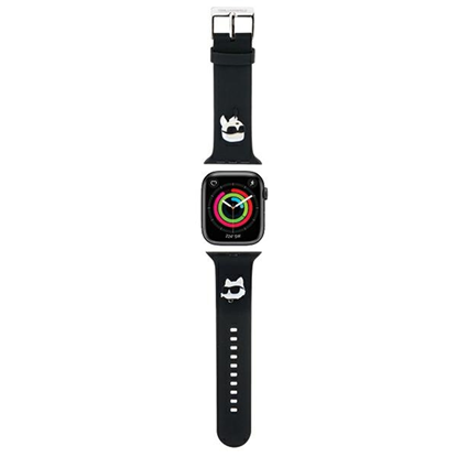 Изображение Karl Lagerfeld Karl and Choupette Head NFT Watch Strap for Apple Watch 42/44/45/46/49 / black