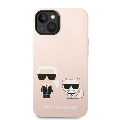 Attēls no Karl Lagerfeld and Choupette Liquid Silicone Case for iPhone 14 Plus / pink