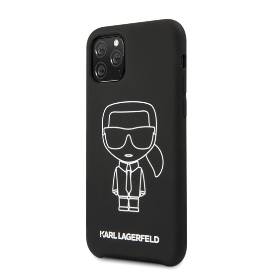 Picture of Karl Lagerfeld Apple iPhone 11 Pro Silicone Ikonik White Outline Black