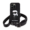 Picture of Karl Lagerfeld Crossbody Silicone Ikonik Back Case for Apple iPhone 15 Pro Max