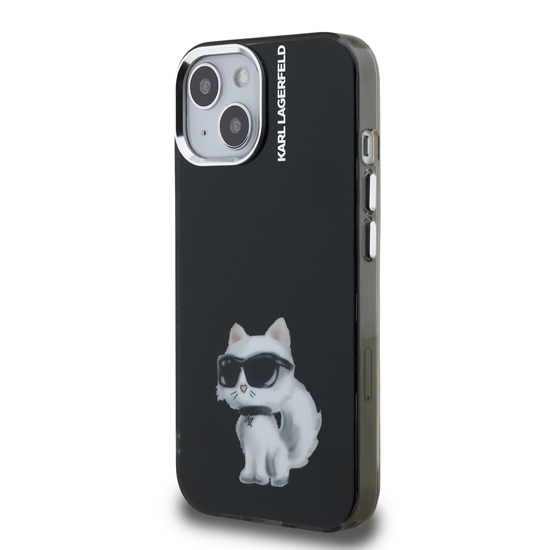 Picture of Karl Lagerfeld IML Aquarelle Choupette Case for iPhone 15 / Black