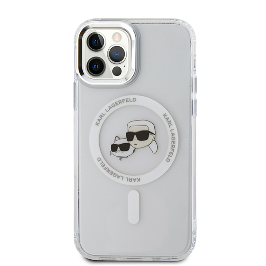 Picture of Karl Lagerfeld IML K&CH Heads Metal Frame MagSafe Case for iPhone 12/12 Pro / Transparent